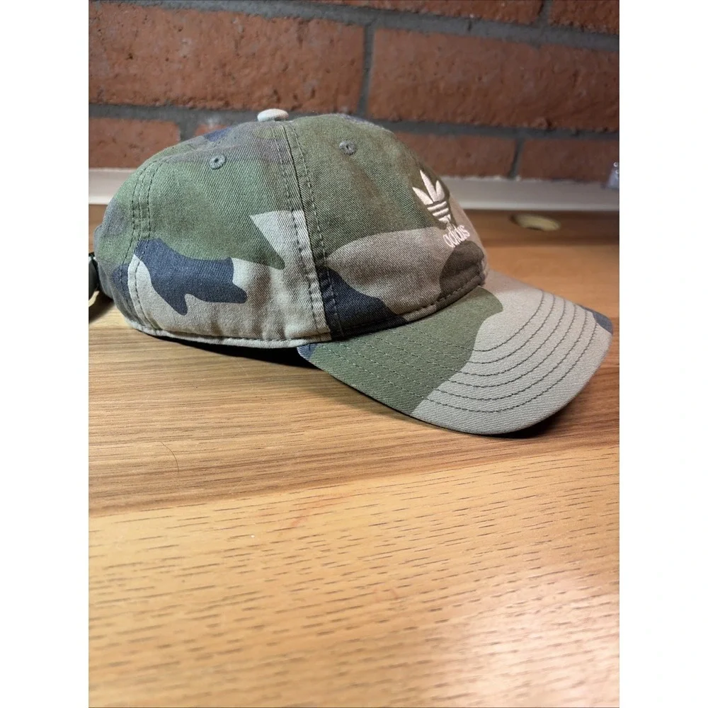 Adidas Trefoil Camo Strapback Adjustable Hat Cap Golf Tennis Dad Men Women Green